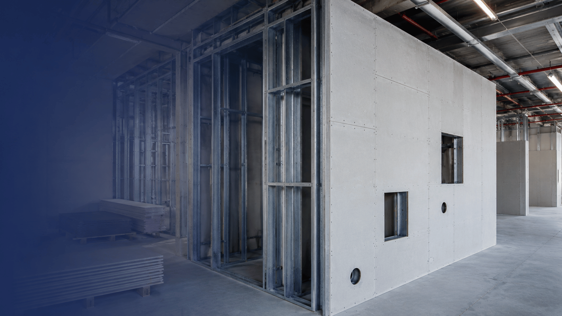 Fire protection boards providing protection to interior construction